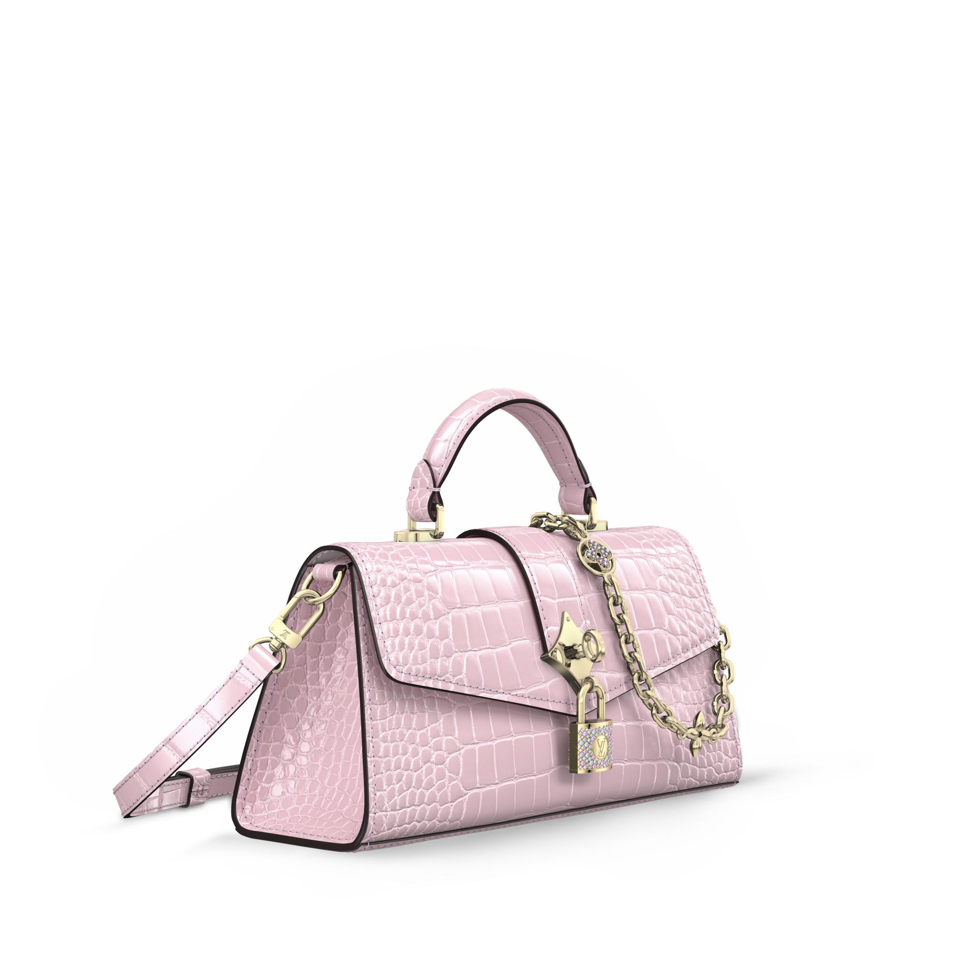 Pochette Rose des Vents Crocodilien Brillant - Handbags | LOUIS